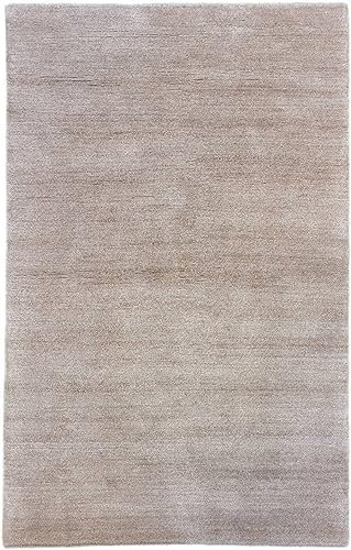 RUG STUDIOS Teppich KHANGRI UNI | Farbe: Silber | Größe: 40 x 60 cm | orientalisch | gemustert | Vintagedesign | glamourös | Landhaus | Vintage | Modern | elegant | Wohnzimmer | Schlafzimmer | strapaz