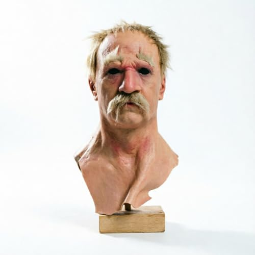 HAOHIZE Grand-père pour homme, couverture de visage de vieil homme d'Halloween réaliste pour Halloween avec rides humaines, couvre-chef polyvalent pour personnes âgées, accessoire
