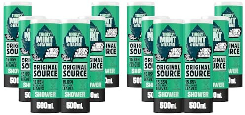 Original Source Minze & Teebaum Erfrischendes Duschgel, 100% Natürlicher Duft, Vegan & Parabenfrei, Vorteilspack 6 x 500 ml (Packung mit 2)