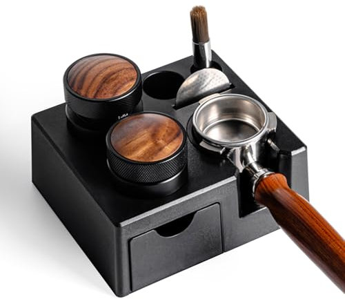 Tamper Station Caffe Espresso Universale(51-58mm), Antiscivolo Supporto per Tamper Caffè, Regolabile Stazione di Manomissione, Tamper Accessori Barista per Riporre Tamper (Esclusi Gli Accessori)