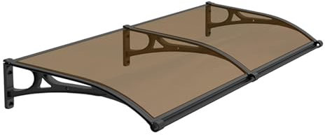 Große Terrassenüberdachung mit Sonnenschutz und Regenschutz, Polycarbonat, Rundbogen-Design für Eingangsbereich, 80 x 240 cm Länge x 60 x 100 cm Breite, stilvolle Farbe