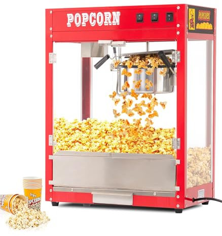FfiMe Máquina de Palomitas de maíz, Máquina de Palomitas de maíz Profesional de 1400 W, Máquina de Palomitas de maíz eléctrica Comercial, Gran Capacidad, Aislamiento Inteligente, Utilizada en centros