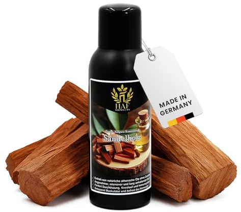 HAF Concentrato per sauna in legno di sandalo, 100 ml, profumo per sauna con oli essenziali naturali, infuso per sauna senza additivi artificiali, olio per sauna per un profumo intenso e duraturo
