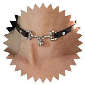 Allereya Gótico Gato Campana Collar Gargantilla Campana Collar De Cuero Collar De Campana De Navidad Collar De Cuero Negro Collar De Pu De Cuero Ancho Collar De Joyas Para Las Mujeres