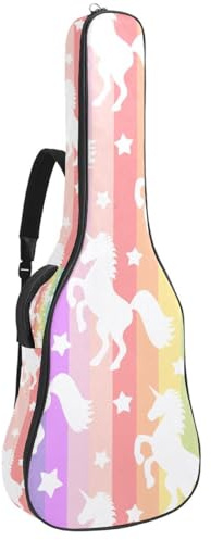 Eslifey Tasche für Akustikgitarre, Cartoon-Affenkopf, verstellbarer Schultergurt, Gitarrenkoffer, Gigbag 101,6 cm, 104,4 cm, 106,7, Mehrfarbig 4, 42.9x16.9x4.7 in, Taschen-Organizer
