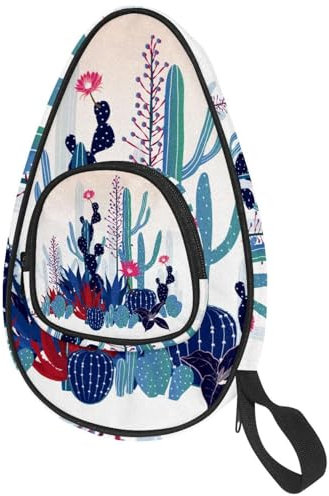 VAPOKF Housse pour raquette de tennis de table, arbre du désert, cactus, plante de ping-pong, raquette de tennis de table avec pochette pour 4 à 5 balles