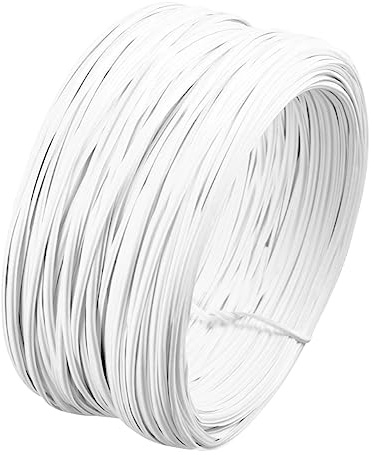 Abaodam Flexibler Draht Zum Binden Von Gartendraht Aus Eisen Mit PVC-Beschichtung Weiß Für Kabel Pflanzen Und Bastelarbeiten
