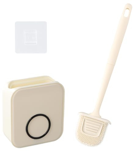 Escobillero y Portaescobillas, Escobillero de Pared, Escobilla Baño Silicona Antibacteriana, Escobillas de Baño Silicona con Secado Rápido Soporte Ventilado