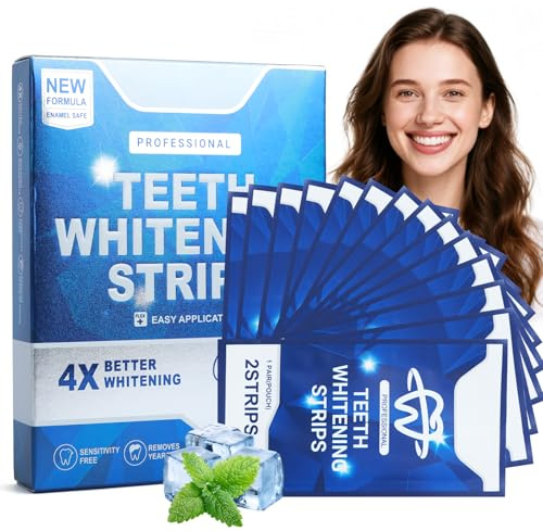 Teeth Whitening Strips, Fast Teeth Whitening 7-Day Treatments(14 Strips), Professional Teeth Whitening Kit, Enamel-Safe, Gentle Effective Removes Coffee, Wine & Smoke Stains, Safe for Sensitive Teeth