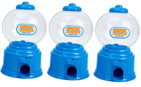 PENIKOKO 3pcs Mini Candy Dispenser Gumball Machine with Coin Storage Compact Space-saving Design for Birthday Party Favors and Home Office Fun Interactive Play