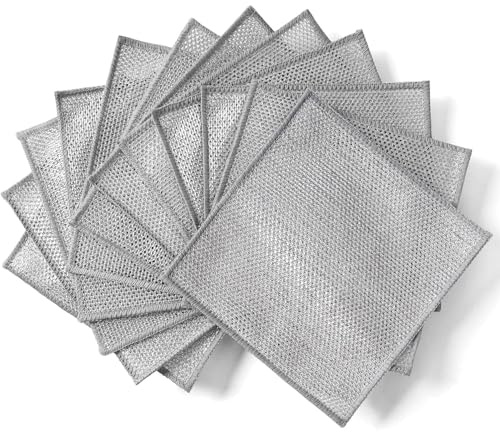 HolooVeranillo 20Pcs Scrub Cloths,Diamond Weave Scrubber Cloth,Steel Wool Cleaning Cloth,Ideal for Daily Kitchen Cleaning, Sinks, Countertops, and Dishwashing,Great for home cooks and chefs