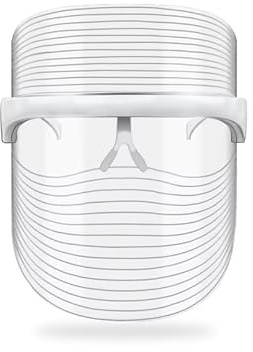 Maschera LED Viso 7 Colori – Maschera Luminosa Fototerapia con USB, Design Trasparente, Cura Viso Donna Uomo, Routine Skincare e Relax a Casa