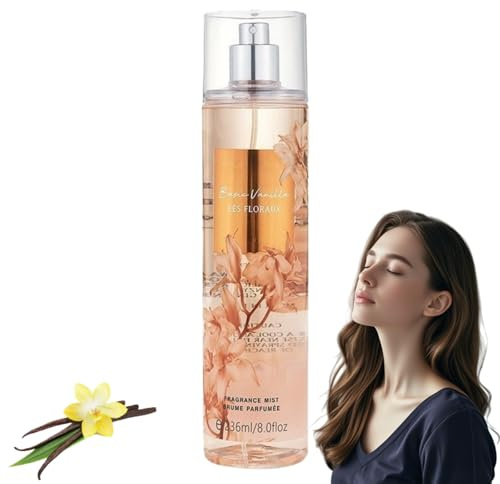 236ML Parfüm Bodyspray Damen,Haar und Körperduftnebel,Fruchtiges Body Mist,Bodyspray für Frauen,Lang Anhaltender Duftspray,Parfüm für Damen,Aromatisch(VANILLA)