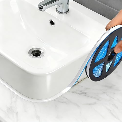 Dichtungsband, weiß, selbstklebend, wasserfest, Dichtungsstreifen, Dichtungsband, dekoratives Klebeband für Toilette, Dusche, Badewanne, Waschbecken (0,3 x 20 ft)