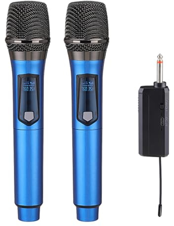 Microfono wireless 2.4G ricaricabile Live Streaming Microfono con display a LED per karaoke canto festa di nozze