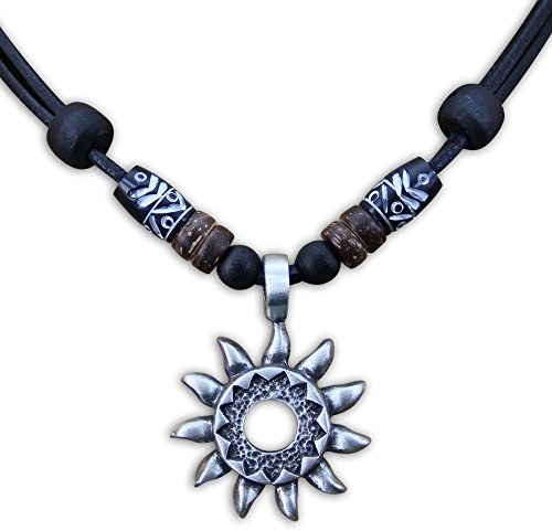 HANA LIMA Lederkette Surferkette Tribalkette Halskette Herren Damen Metallanhänger