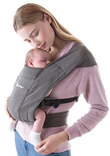 Ergobaby Babytrage für Neugeborene ab Geburt Extra Weich, Embrace Bauchtrage Baby-Tragetasche Ergonomisch, Heather Grey
