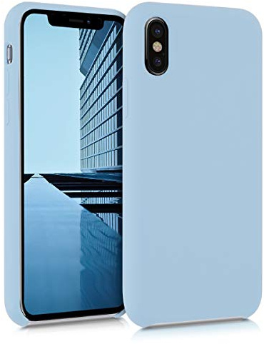 kwmobile Housse Compatible avec Apple iPhone X Coque - Housse de téléphone Protection Souple en TPU Silicone - Bleu Pastel