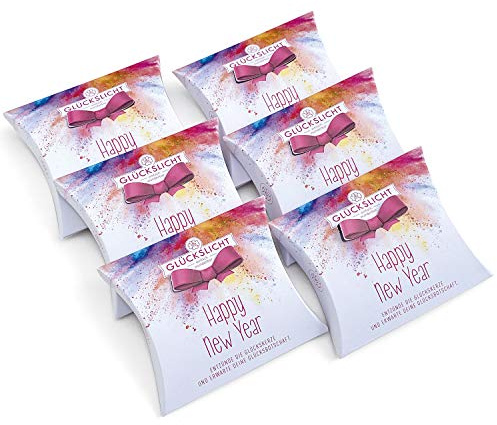 Glückslicht in der Geschenkbox mit der ausgestanzten Schleife | Edition Emotion | Happy New Year | Statt Bleigiessen | 6er-Set
