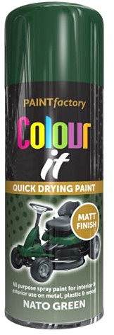 Classic Signature - 12 x All Purpose Nato Green Aerosol Spray Paint 400ml Quick Drying Spray,Fast Dry and Excellent Coverage for Metal, Wood, Plastic and More