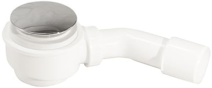 VBChome Edelstahl Ablaufgarnitur Chrom für Duschwanne Duschtasse Ø 50 mm Flache Pop Up Ablaufgarnitur mit Geruchsverschluss Dusche Zubehör Chrom Ø50