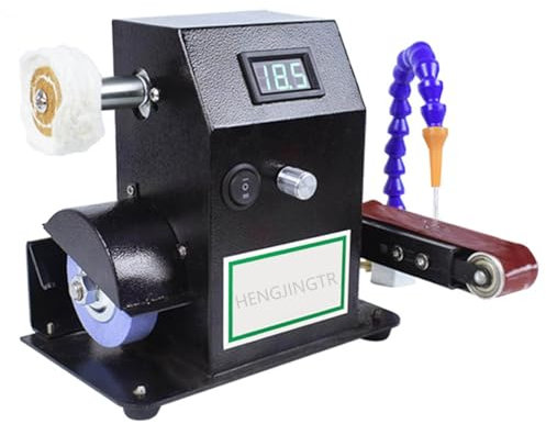 HENGJINGTR Mini Lijadora De Banda De Metal, Máquina De Lijado De Agua De Banco Ajustable Portátil De Bricolaje, Lijadora De Banda De Pulido Con Pantalla Digital Para Metal, Madera
