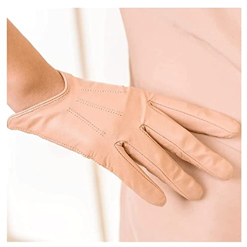 GAENZA Neu Elastische tragbare Schaffellhandschuhe, modische Lederhandschuhe für Damen im Freien, Touchscreen-Vollfingerhandschuhe, Pink Winterhandschuhe