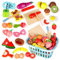BunnyJOY Kinderküche Zubehor Holz, Spielküche Zubehor, Kaufladen Zubehör, Küchenspielzeug Holz, Küchenzubehor Kinder, Lebensmittel Spielzeug, Schneideset Obst Gemuese, 26 Stück