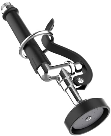 Rnatflu Pre-Rinse Sprayer Commercial Sink Spray Valve for Commercial Kitchens - 1.42 GPM Commercial Faucet Pull Down Sprayer Head Replacement Unit - Polished (Black)