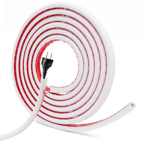 Umllpet Kabelkanal Selbstklebend Weiß, 6 Meter Einschnur Kabelkanal, Kabelkanäle mit Schaumklebeband fertig für Montage an der Wand, Fussboden Kabelabdeckung für Hause Büro Schule - 15x10x600mm