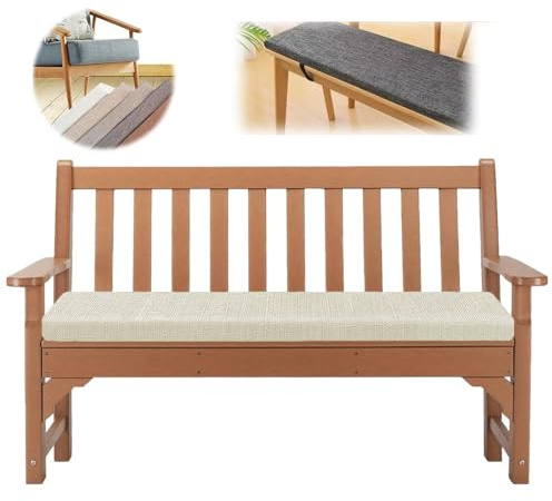 HLXHG Sitzkissen Bank Innen Bankauflage Mit Abnehmbarem Bezug, 5cm Dicke Rutschfestes Bankkissen Outdoor, Sitzauflagen Für Bank Sitzpolster Outdoor Aus Schaumstoff Polster,N02,150x45x5cm
