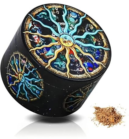 Pollen Grinder,Suuwwn 63 mm Mahlwerk Kräutermühle Crusher Grinder Messerscharfes Crusher Metall Mahlwerk große Gewürzmühle 4 Schichten Zinc Alloy