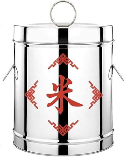 Cereal dispenserAirtight Food Storage Container w/lid & Handles, SUS Grain Dispenser,5kg~50kg Rice Bucket, for Kitchen & Pantry, Storage of Flour or Other Bulk, Dry Foods(Capacity 15kg)