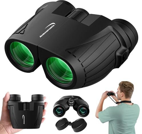 Aurosports 15X25 Kompaktes Fernglas für Erwachsene und Kinder - Fernglas Erwachsene High Definition, einfacher Fokus, Ideal für Vogelbeobachtung Reisen Jagd Konzerte
