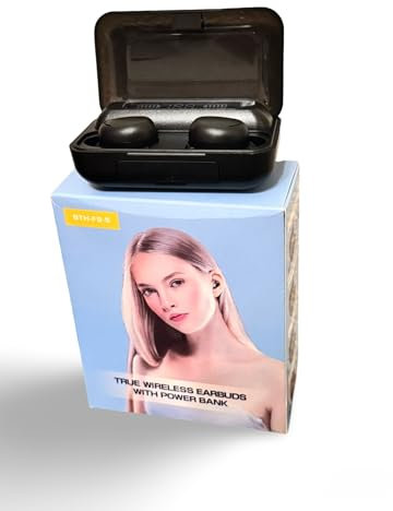 True Wireless Earbuds, Bluetooth 5.3 TWS Headphones, True Wireless Earphones for iPhone/Android, 40H Playtime, Touch Control, Waterproof Design, with Digital Display & Portable Charging Case