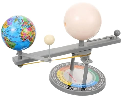 SunaOmni Maqueta Orbital del Sol, la Tierra y la de 20 x 10 x 18 cm. Geografía educativa. Sistema Solar. Juguetes Luminosos de plástico para experimentos científicos. Regalos para niños. Kit de MAQUE