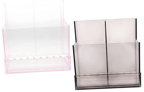 Gogogmee 2pcs Nail Drill Bit Organizer Box for Salon and Nail Art Training Pp Material Storage Holder Stand Neatly and Securely