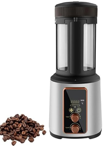2200W Coffee Bean Roaster, Electric Air Roaster, Coffee Roasting Machine Adjustable Time, 150-240℃ Adjustable Temperature, Wind Speed, 400g Capacity, for Cafe Shop Restaurant Home,Silver