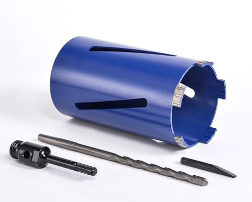 Diagau Diamantteknik diamantborrkrona, SDS PLUS borrfäste med adapter, 132 mm diameter, 200 mm längd inklusive borr