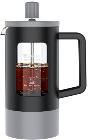 RAINBEAN Cafetiere French Press,2 Cup Coffee Maker and Tea Maker with Heat Resistant Borosilicate Glass,BPA-Free Dishwasher Safe Percolator,0.35 L/12 oz