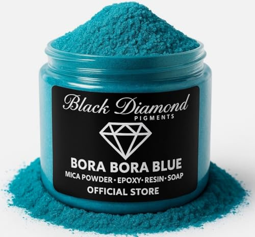 42 g/Fassungsvermögen Bora Bora blau Mica Puder Pigment (Epoxidharz, Kunstharz, Seife, PlastiDip) schwarz Diamant Pigmente von CCS