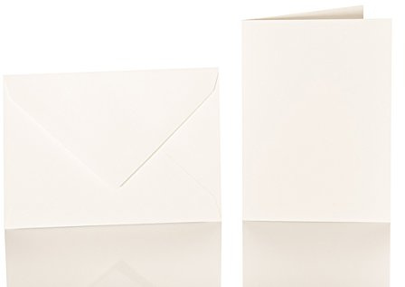 Paper24 Faltkarten Set mit Brief-Umschlägen (je 100 Stück in der Farbe Elfenbein, Ivory) DIN C6 114x162 mm A6 150 x 100 mm, Qualität Exzellent von Paper24