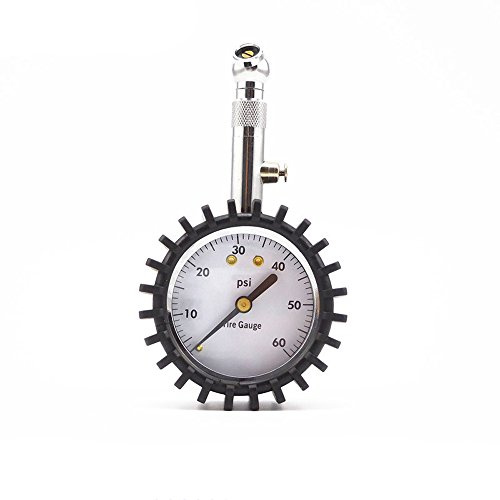 NUZAMAS Premium-Reifendruckprüfer, 5,1 cm, robustes Auto und Motorrad mit Spannfutter, 60 PSI, kompakte Größe, leichtes Entladungsventil