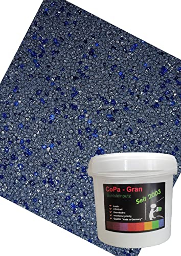 20kg Buntsteinputz Mosaikputz 1-2mm SOP72 Anthrazit/Blau - Hergestellt in Bayern -