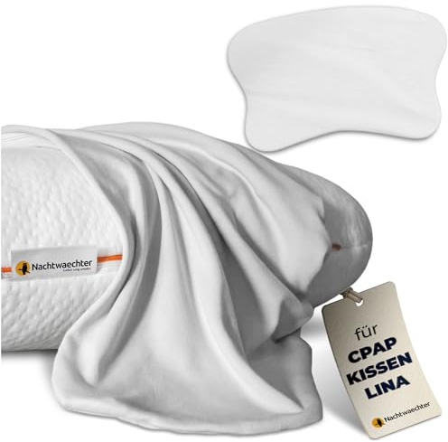 Nachtwaechter Kissen-Bezug für Seitenschläfer- und CPAP-Kissen LINA, Weiss