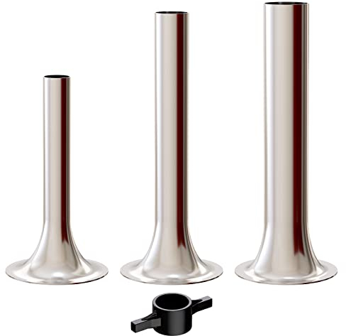 InnoMoon Sausage Stuffer Kit for Kitchenaid Plastic FGA Food Grinder Attachment, for Kitchen Aid Sausage Attachment, 3 Stainless Steel Stuffing Tubes Plus 1 Retainer Ring