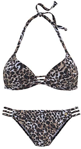 Lascana Damen Triangel-Bikini mit wattierten Cups und eingearbeiteter Verstärkung für einen Push-up-Effekt