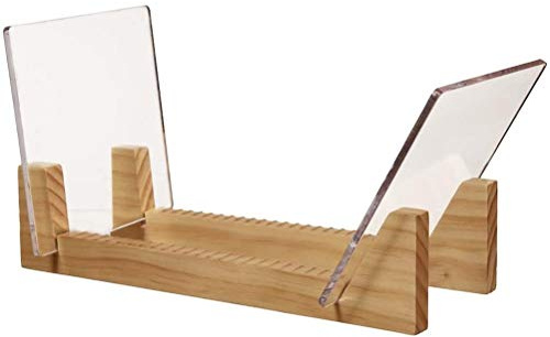 BSTOB Porta Dischi in Vinile - Legno Massello Con Supporto in Acrilico Cristallino D Espositore CD Impilabile per Dischi da 7-12 Pollici