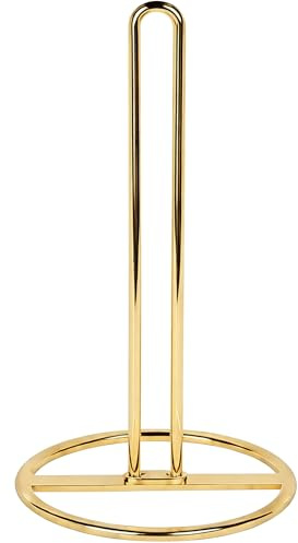 Gold Küchenrollenhalter Stehend, OBODING, Küchenpapierhalter für Standard und große Rollen, für Küche und Esstisch Arbeitsplatte (Gold)