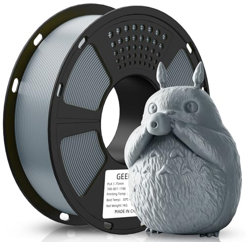 GEEETECH Upgrade PLA-Filament für 3D-Drucker 1,75 mm, 0,02 mm, New Grau, Spule 1 kg